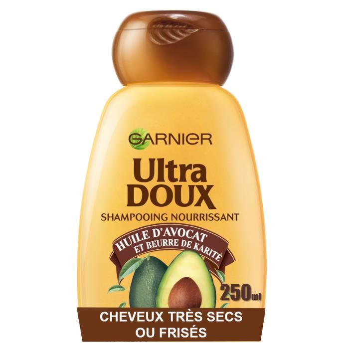 GARNIER Shampoing Ultra Doux – Huile d’avocat et beurre de karité – 250 ml